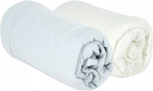 BABY CALIN prześcieradło z gumką x2 70x140, zestaw białych prześcieradeł do łóżeczka