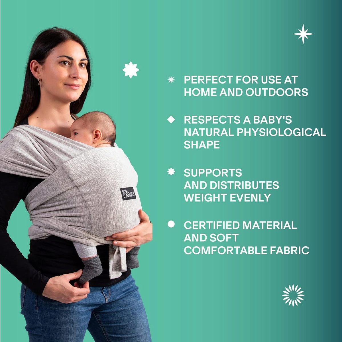 KOALA BABYCARE eșarfă pentru purtat copilul 2 în 1