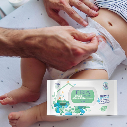 FRIA Baby Senstation háromrétegű, aloe verával átitatott nedves törlőkendő 70 db