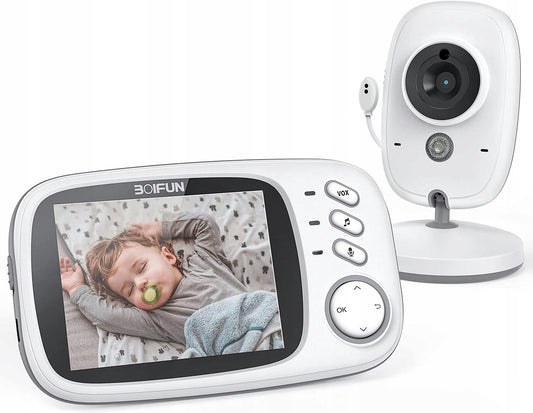 BOIFUN VB603 cyfrowa niania elektroniczna 3,2" LCD, biały monitor i kamera do obserwacji dziecka