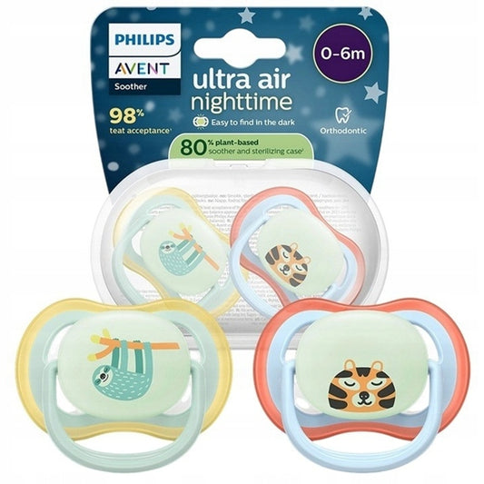 PHILIPS AVENT Ultra Air Night Schnuller x 2 0-6 Monate NACHTLEUCHTEND