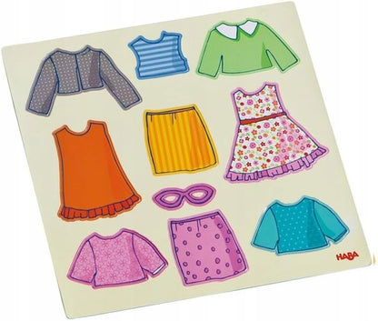 HABA puzzle magnetic Îmbrac-o pe Lilli, 4 fundaluri, 54 de magneți