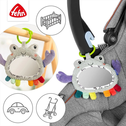 Fehn zawieszka lusterko aktywizujące 0+ 20cm krab do wózka i łóżeczka, sensoryczna zabawka dla niemowląt