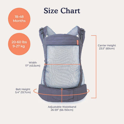 BECO TODDLER bæresele med spænder 9-27kg mesh 3d