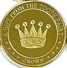 BRADOC Wróżka Zębuszka pozłacana metalowa moneta pod poduszkę 4 cm KORONA