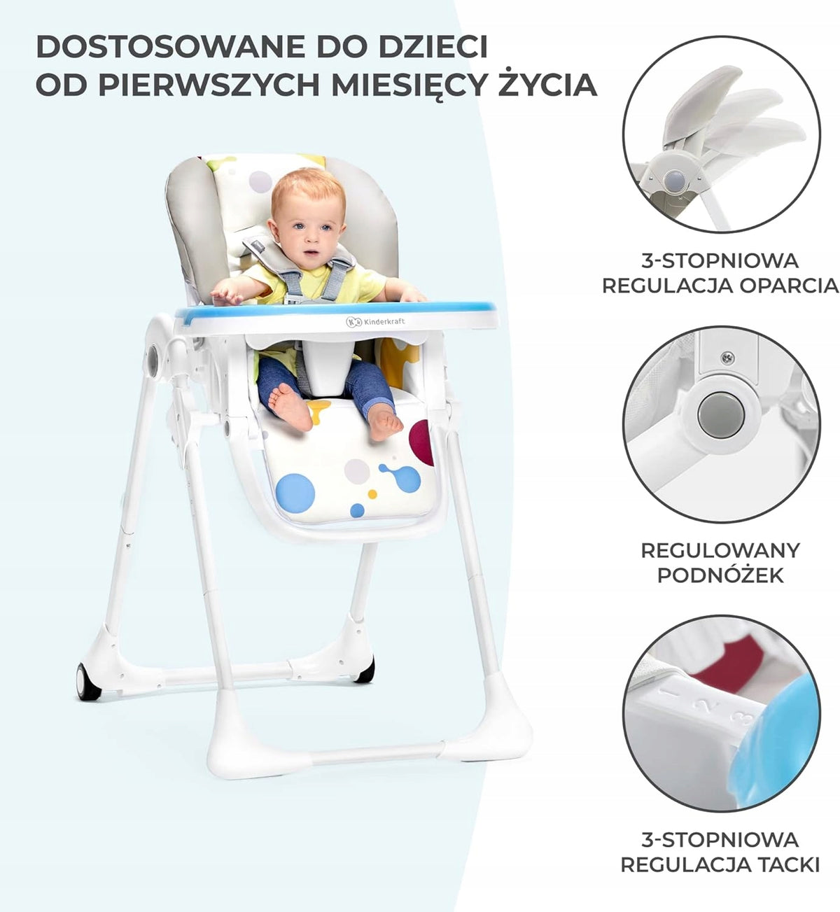 KINDERKRAFT YUMMY etetőszék tálcával