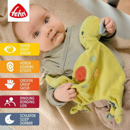 FEHN Happy Dino knuffeldeken DINOZAURUS 30 cm speenhouder