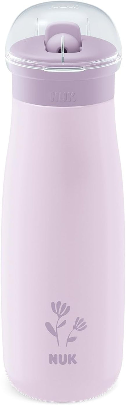 NUK Mini-Me Flip ατσάλινο μπουκάλι με καλαμάκι και στόμιο 500 ml 12 μηνών+