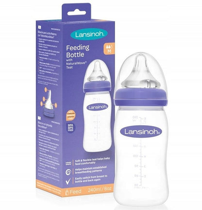 LANSINOHbottle 240ml teat Mmaterials polypropylene and siliconeall parts dishwasher safeFree of BPA and BPSNew