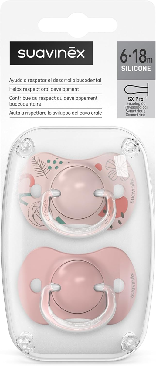 SUAVINEX SX PRO anatomischer Schnuller 6-18 Monate Silikon x2