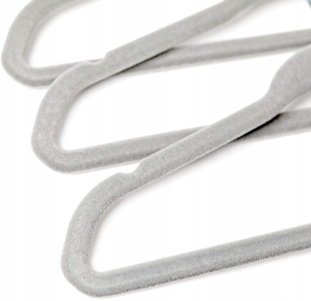 KIDOOLAvelvet hangers x20 x compartments x7colour greydimensions of hanger 28 x 17 cmdiameter of compartment