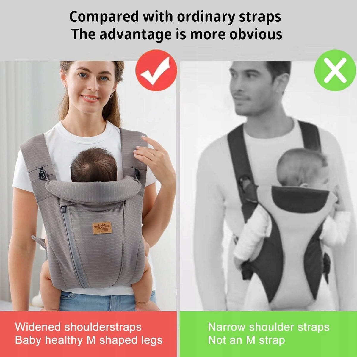 VRBABIES portabebés ergonómico para bebés
