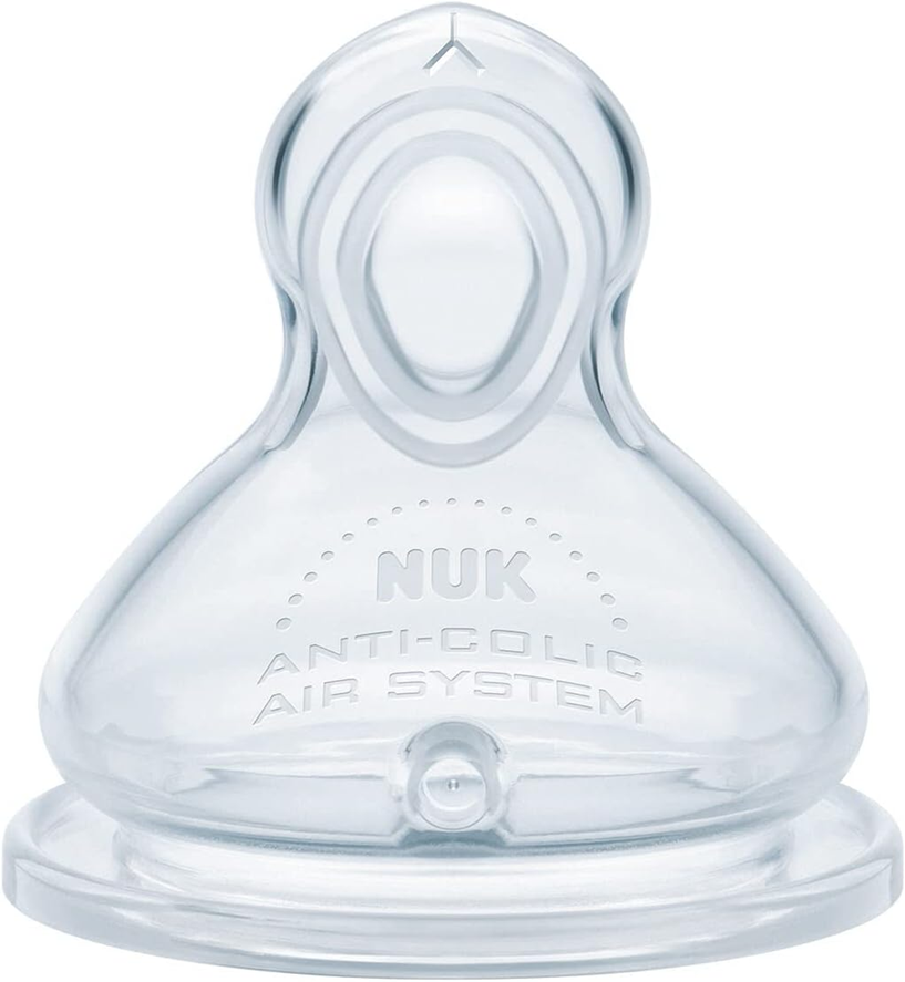 NUK First Choice smoczki do butelek 6-18 msc FLOW CONTROL, silikonowy smoczek antykolkowy BPA free