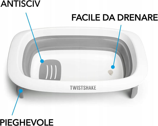 TWISTSHAKE wanienka kompaktowa składana + wkładka + pojemnik do spłukiwania, antypoślizgowa i łatwa do opróżniania