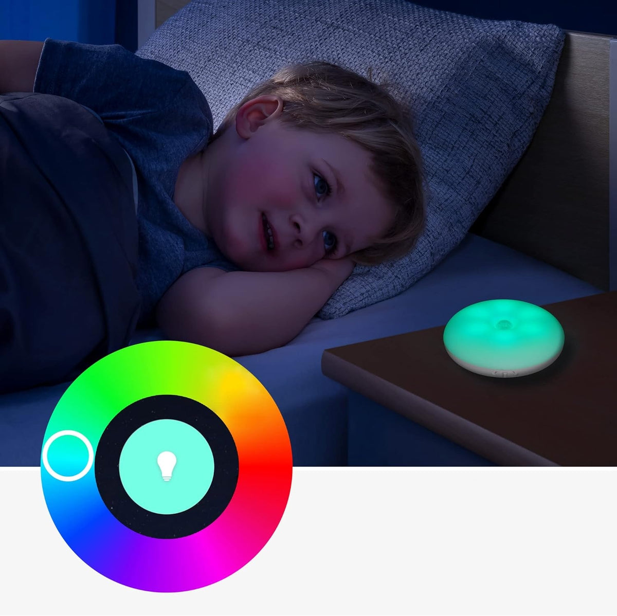 REER veilleuse avec capteurs de crépuscule et de mouvement Bluetooth et application