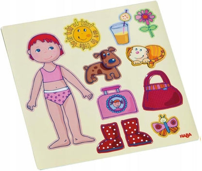 HABA puzzle magnétique Habille Lilli 4 fonds 54 aimants