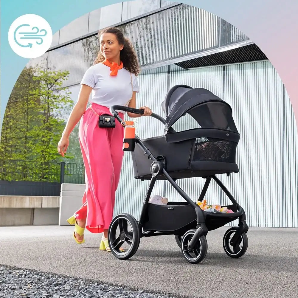 KINDERKRAFT gondola do wózka NEA UPF50+ kompaktowa – MIDNIGHT BLACK – zdjęcie 9